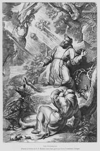 St Francis Stigmata'yı Alırken (lito) by Peter Paul (after) Rubens