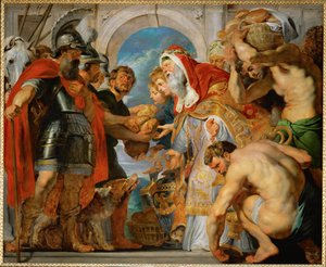 Abraham ve Melchisedech (tuval üzerine yağlıboya) by Peter Paul Rubens