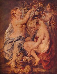 Bir Cornucopia ile Ceres ve İki Periler, c1617 by Peter Paul Rubens