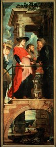 Çarmıhtan İniş, sol panel: Ziyaret (resim) by Peter Paul Rubens