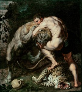 Nemea Aslanı ile Savaşan Herkül by Peter Paul Rubens