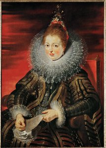 Infanta Isabella Clara Eugenia, c.1613-15 (ahşap üzerine yağlıboya) by Peter Paul Rubens