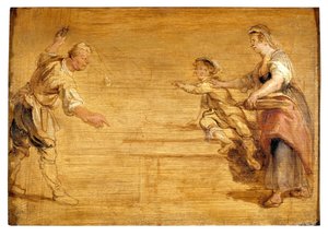Bir Masa Etrafında Mutfak Hizmetçisi, Kasap ve Oğlan (tuval üzerine yağlı boya) by Peter Paul Rubens