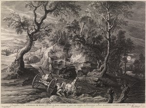 Arabanın sıkıştığı manzara (gravür) by Peter Paul Rubens