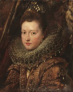 Prenses Margherita Gonzaga#39;nın portresi, büstü uzunluğunda - bir parça (tuval üzerine yağlıboya) by Peter Paul Rubens