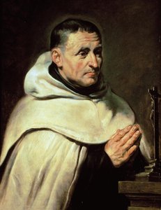 Önceden bir Karmelit portresi (ahşap üzerine yağ) by Peter Paul Rubens