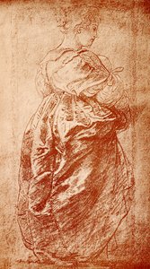 Bir bayana bornoz çalışması by Peter Paul Rubens