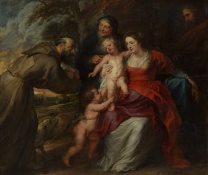 Aziz Francis ve Anne ve Bebek Aziz Vaftizci Yahya ile Kutsal Aile, 1630