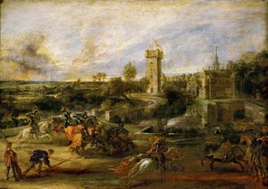 Turnuva (ahşap üzerine yağlıboya) by Peter Paul Rubens