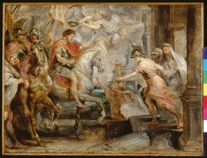 Konstantin'in Roma'ya Muzaffer Girişi (ahşap üzerine yağlıboya) by Peter Paul Rubens