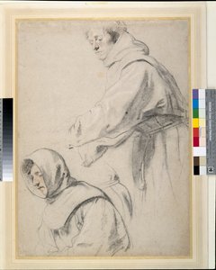 İki Fransisken Friars (kağıt üzerinde tebeşirler) by Peter Paul Rubens