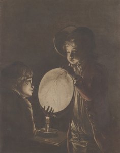 Mum Işığında Mesaneyi Üfleyen İki Çocuk, 1773., 1773. by Peter Perez Burdett