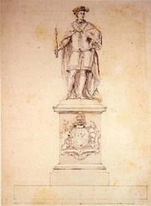 Edward VI Heykeli (1537-53) c.1737-39 (kağıt üzerinde kalem ve mürekkep) için tasarım