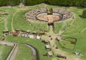 Seyirciler Silchester Roman City Amfitiyatrosu c250 AD, c1990-2010