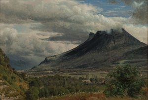 Granier masifi, Cluse de Chambéry'den alınan görünüm 1850 Kağıt üzerine yağlı boya by Peter Vilhelm Carl Kyhn