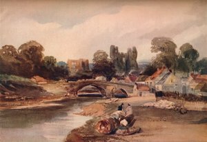Nehir Üzerinde Bir Köy, Köprü ve Harabeler, c1824