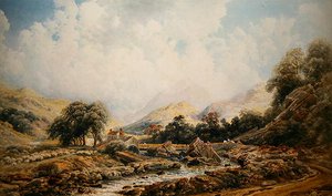 Brougham Mill (kağıt üzerine sulu boya) by Peter de Wint