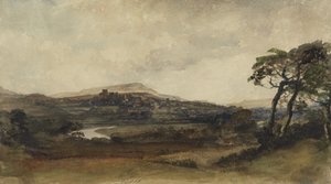Middleham, Yorkshire (grafit üzerine sulu boya, kağıt üzerine gövde rengi) by Peter de Wint