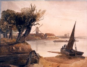 Witham Nehri üzerinde (dokuma kağıt üzerinde wc)