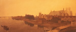 Westminster Manastırı ve Salonu ve Parlamentonun Eski Evleri by Peter de Wint