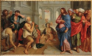 Mesih Beytseva havuzunda felçliyi iyileştirir (meşe ağacı üzerine resim)