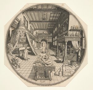 Heinrich Khunrath, Leipzig Simyacısı, Kütüphanesinde by Peter van der Doort