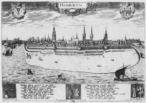 View of Hamburg   by Peter van der Doort