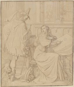 Nibelungen için yedi çizim: 3. Hagens ihaneti. 1812-17