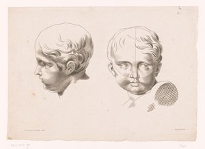 iki çocuk kafası Doğadan çizim ilkeleri, beşinci bölüm (seri başlığı) Vème Cahier De Principes Dessiné d
