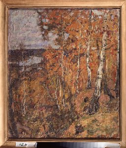 Sonbahar Elegy. Pyotr Ivanovich Petrovichev'in (Pyotr Petrovichev) (1874-1947) tablosu, tuval üzerine yağlı boya