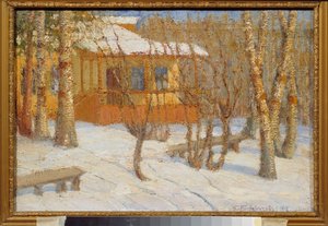 Don ve güneş. Pyotr Ivanovich Petrovichev'in (Pyotr Petrovichev) (1874-1947) tablosu, tuval üzerine yağlı boya