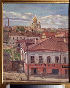 Moskova'nın görünümü. Pyotr Ivanovich Petrovichev (Piotr Petrovichev) (1874-1947), tuval üzerine yağlıboya, yaklaşık 1900. Rus sanatı, 20. yüzyıl. Devlet Sanat Müzesi Karelya, Petrozavodsk (Rusya).