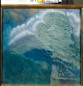 "Fırtına Severler" (Fırtına Severler) Tablosu Pyotr Savvich Utkin (1877-1934) 1908 Dim 76,5x81 cm Devlet Tretyakov Galerisi, Moskova