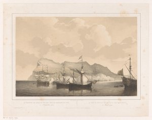 Cebelitarık'ın Fethi Anglo-Hollanda Filosu tarafından Cebelitarık'ın fethi 3 Ağustos 1704 / La Prize de Cebelitarık par un flotte Anglo-Neerlandaise (nesne üzerindeki başlık)