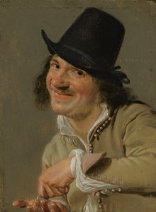 İşitme: Madeni Para Sayan Bir Adam. . Beş Duyunun Kişileştirmeleri serisinden, c.1635-66 (tahta üzerine yağlı boya) by Petrus Staverenus