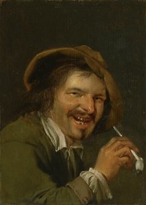 Koku: Gülen Adam Pipo İçiyor. Beş Duyunun Kişileştirmeleri serisinden, c.1635-66 (tahta üzerine yağlı boya) by Petrus Staverenus