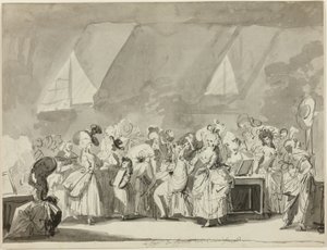 Comedie Francaise'in Ekstralarının Giyinme Odası by Philibert Louis Debucourt