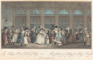 Palais Royal - Galeri Yürüyüşü / Promenade de la Galerie du Palais Royal by Philibert Louis Debucourt after Claude Louis Desrais