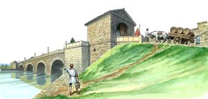 Hadrian Duvarı Chesters Köprüsü Abutmenti, c2. yüzyıl, 1990-2010