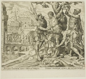 Bir Ağaca Bağlanmış Achior Bulan İsrailliler, Judith ve Holofernes