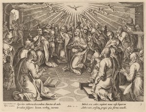 Pentekost by Philip Galle after Jan van der Straet