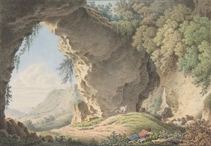 Uyuyan Çoban ile Kayalık Manzara, 1817. by Philip Heinrich Dunker