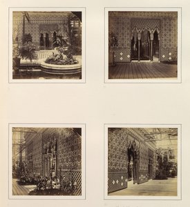 [Alhambra Avlusu Cephe Nefe Doğru, Elhamra Avlusu Giriş Yolu, Yandan Görünüm ..., yak. 1859. by Philip Henry Delamotte.