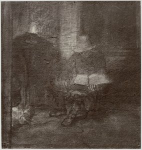 Rembrandt, Yaşlı Bir Adam okuyor by Philip Henry Delamotte