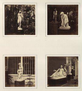 [Andromeda, Atalanta Tuvaleti, Corinna ve Naiad Heykelleri], yak. 1859. by Philip Henry Delamotte.