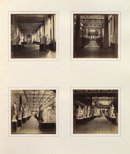 [Minerva Büstü de dahil olmak üzere Yunan Heykel Mahkemesinin Görünümleri], yak. 1859. by Philip Henry Delamotte.