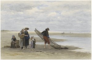 Sahilde karides balıkçısı Pêcheur de crevettes (nesnedeki başlık) by Philip Sadée