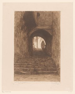 Cezayir Rue d'Heliopolis'te merdivenli sokak (orijinal başlık) by Philip Zilcken (signed by artist)