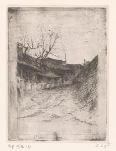 Binaların ve ağaçların yanından geçen yol La Bièvre (orijinal başlık) by Philip Zilcken