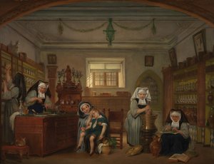 Saint-John's Hastanesindeki Eczane (panel üzerine yağlıboya)